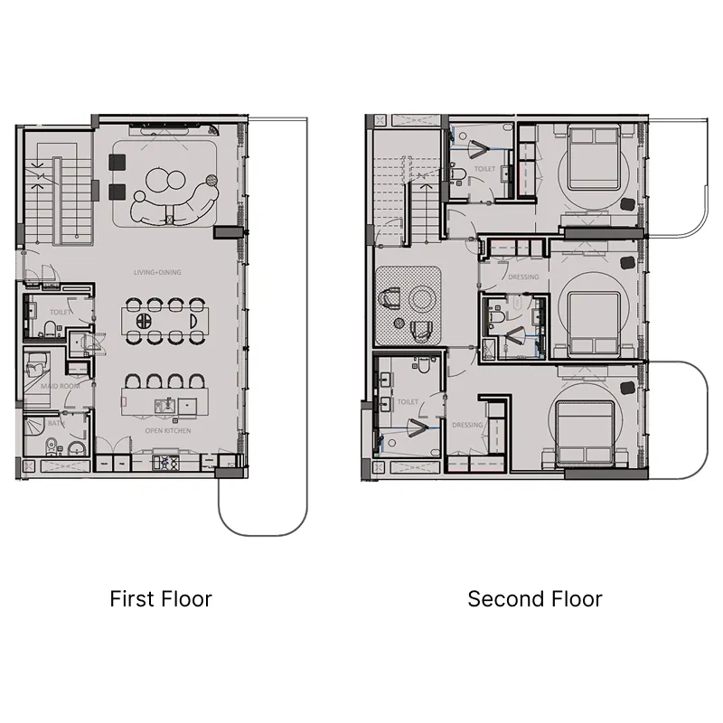 3 bedrooms floor plan