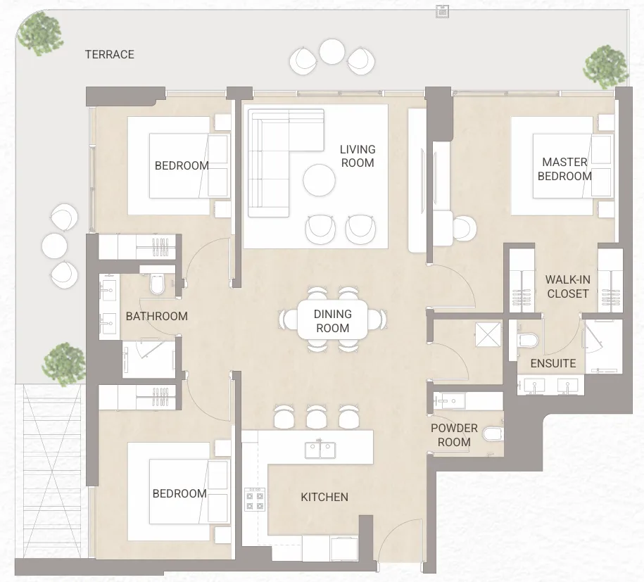 3 bedrooms floor plan