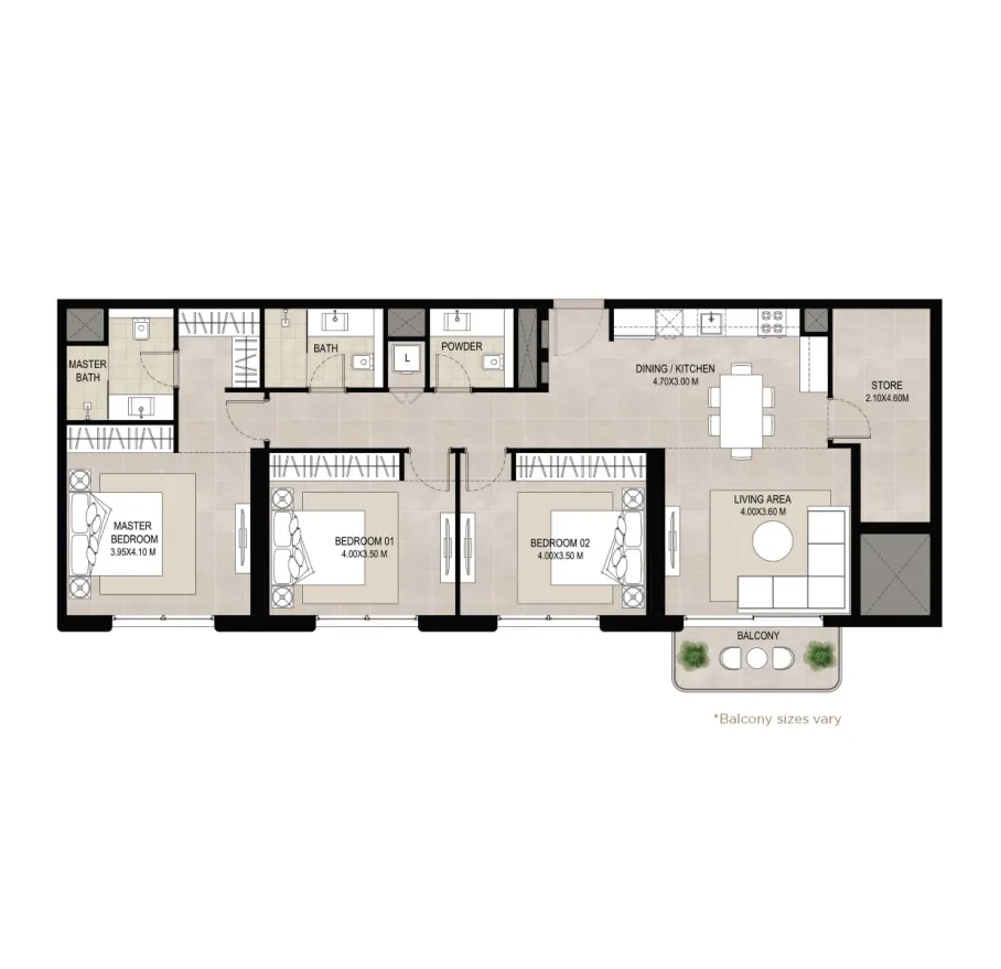 3BR Layout