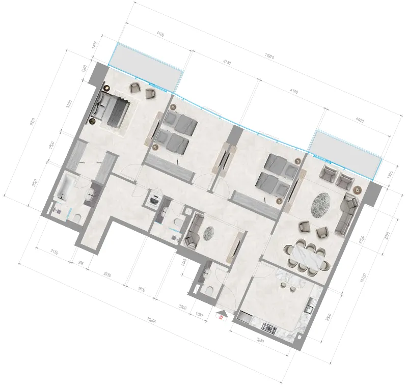 3 bedrooms floor plan