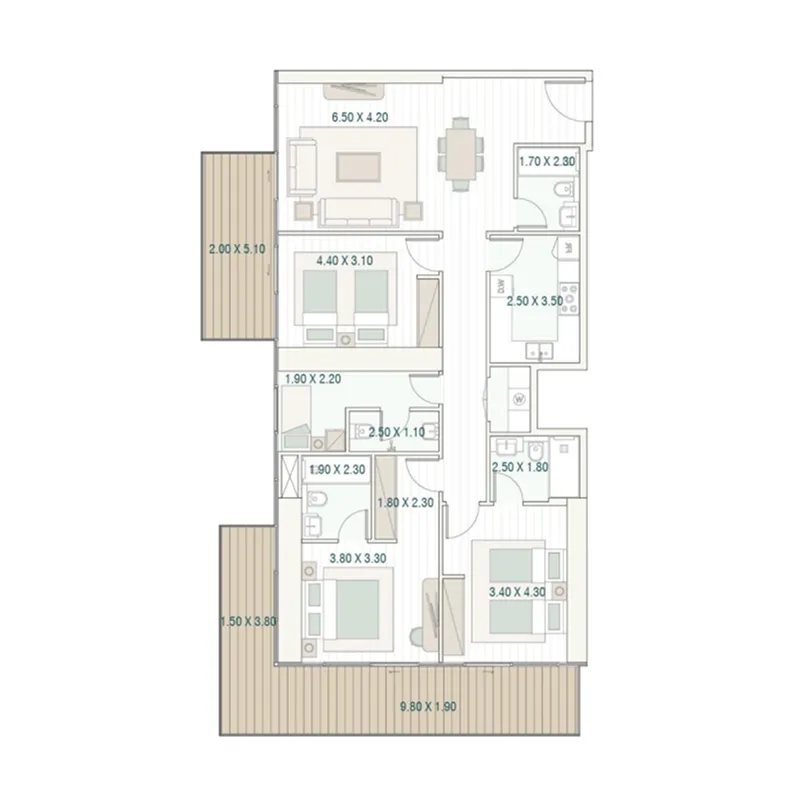 3 bed