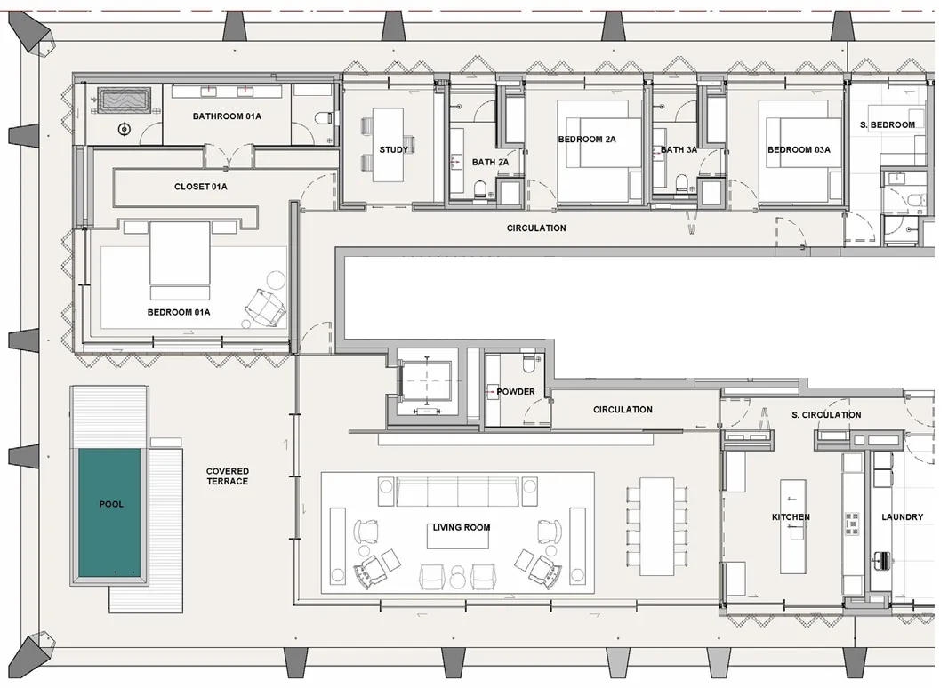 3 bedrooms floor plan