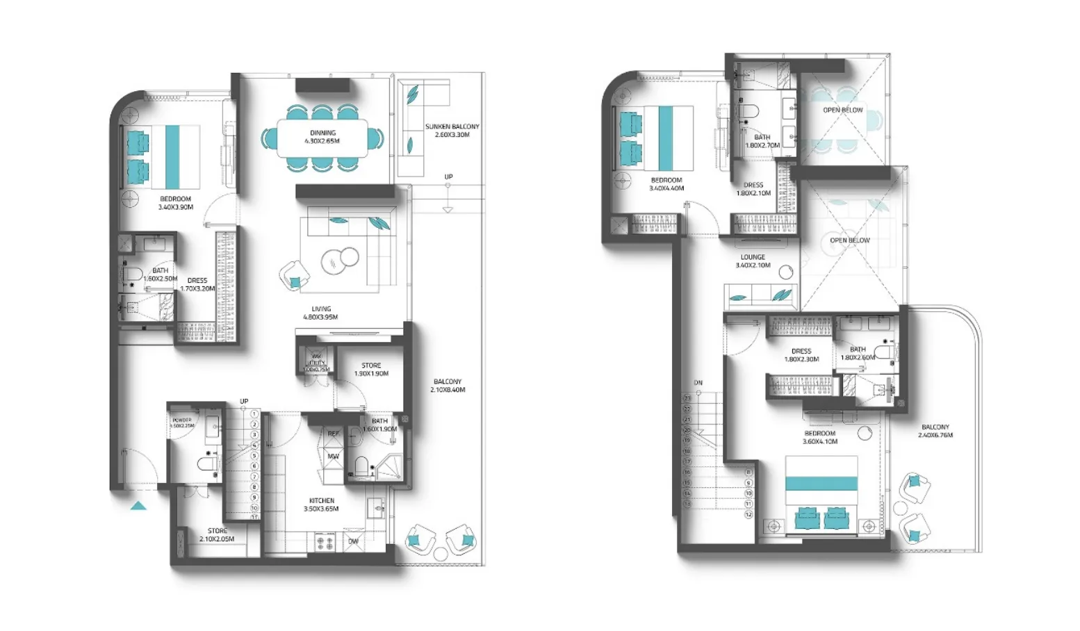 Reef Luxury Development Reef 997 3BR floor plan