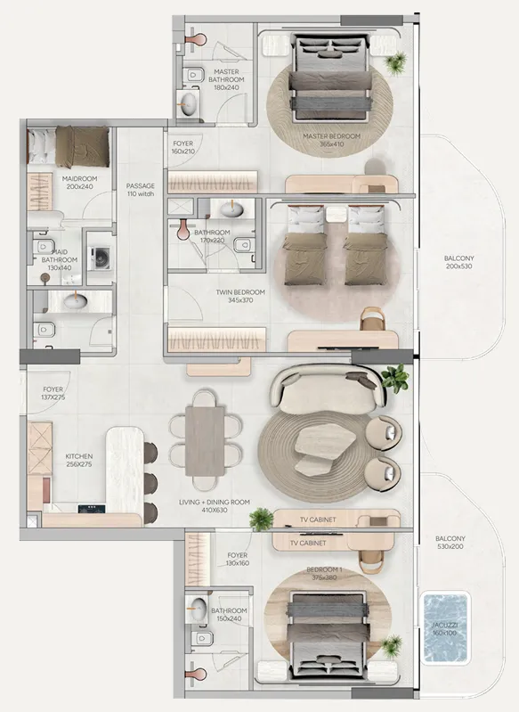 3 bedrooms floor plan
