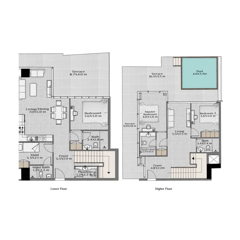 3 bedrooms floor plan
