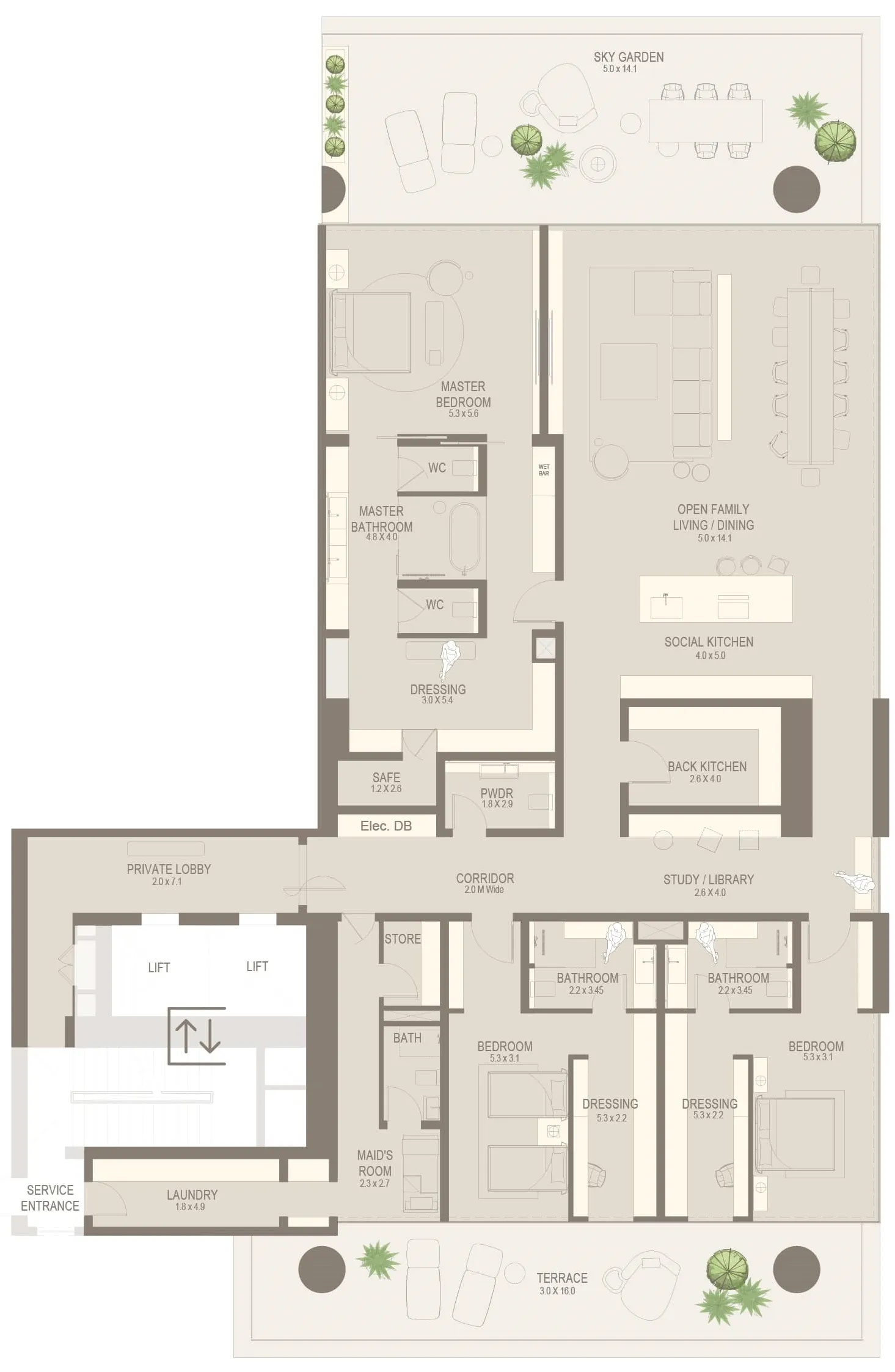 3 bed