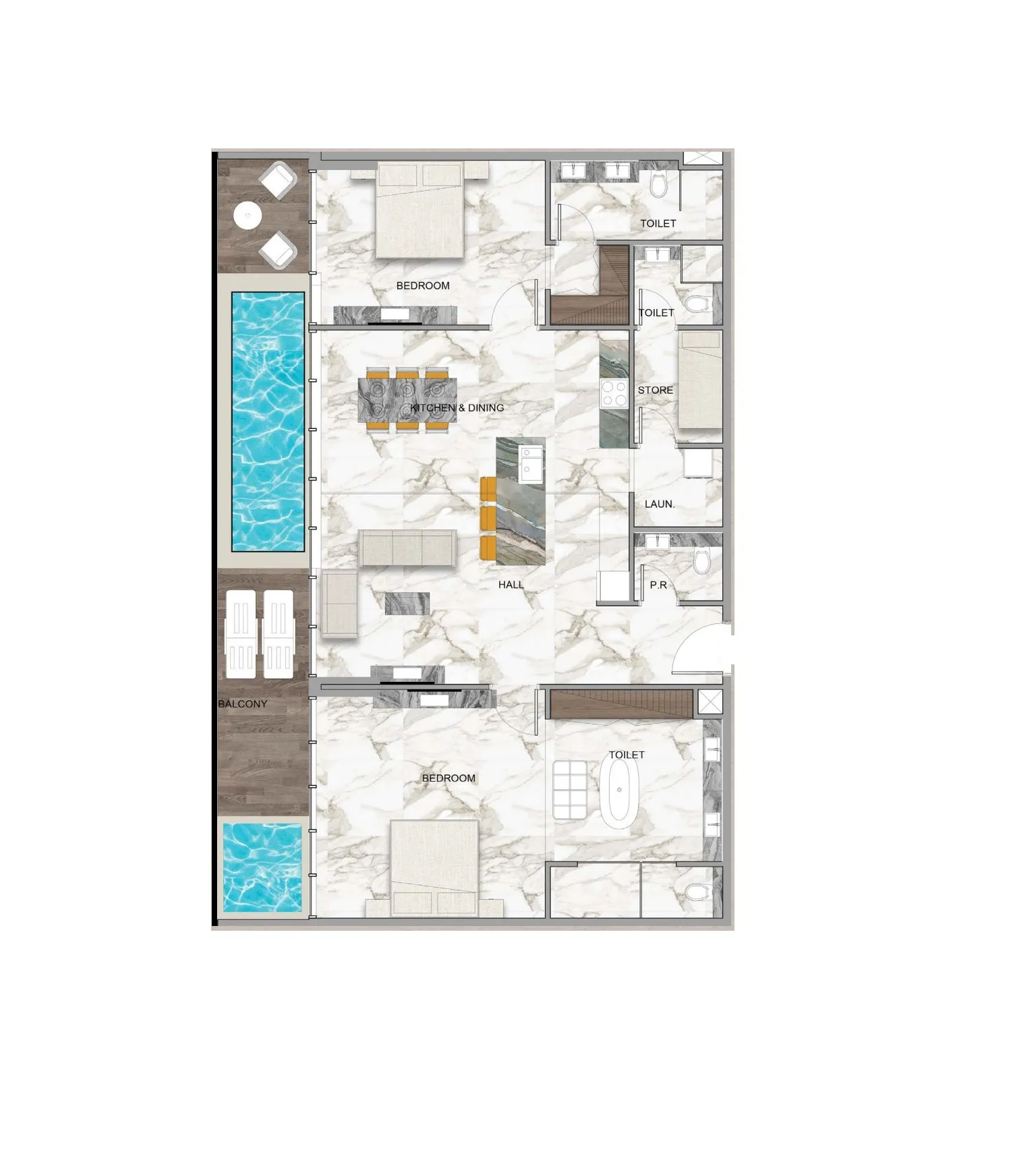 2 bed