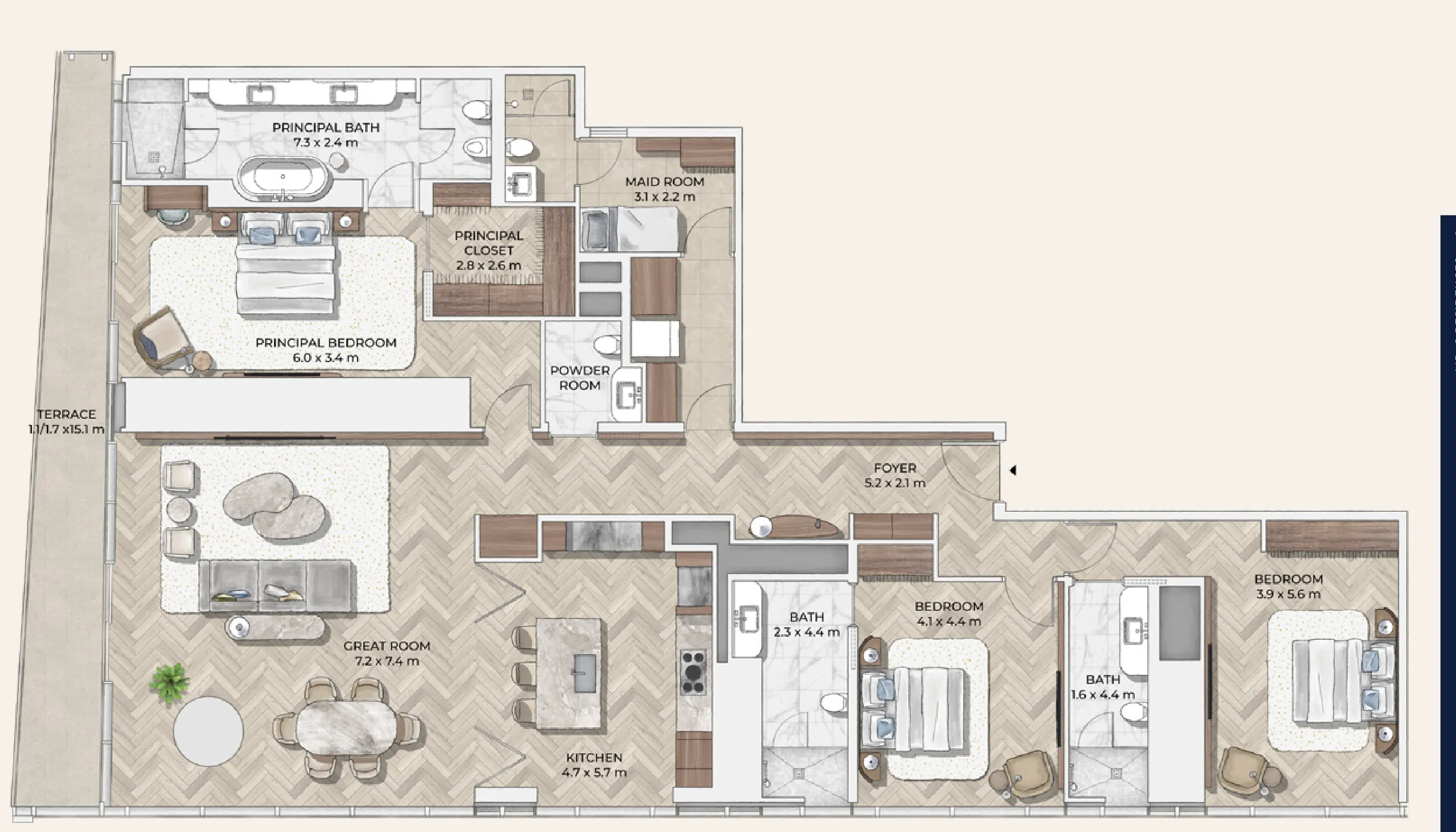 4 bedrooms floor plan