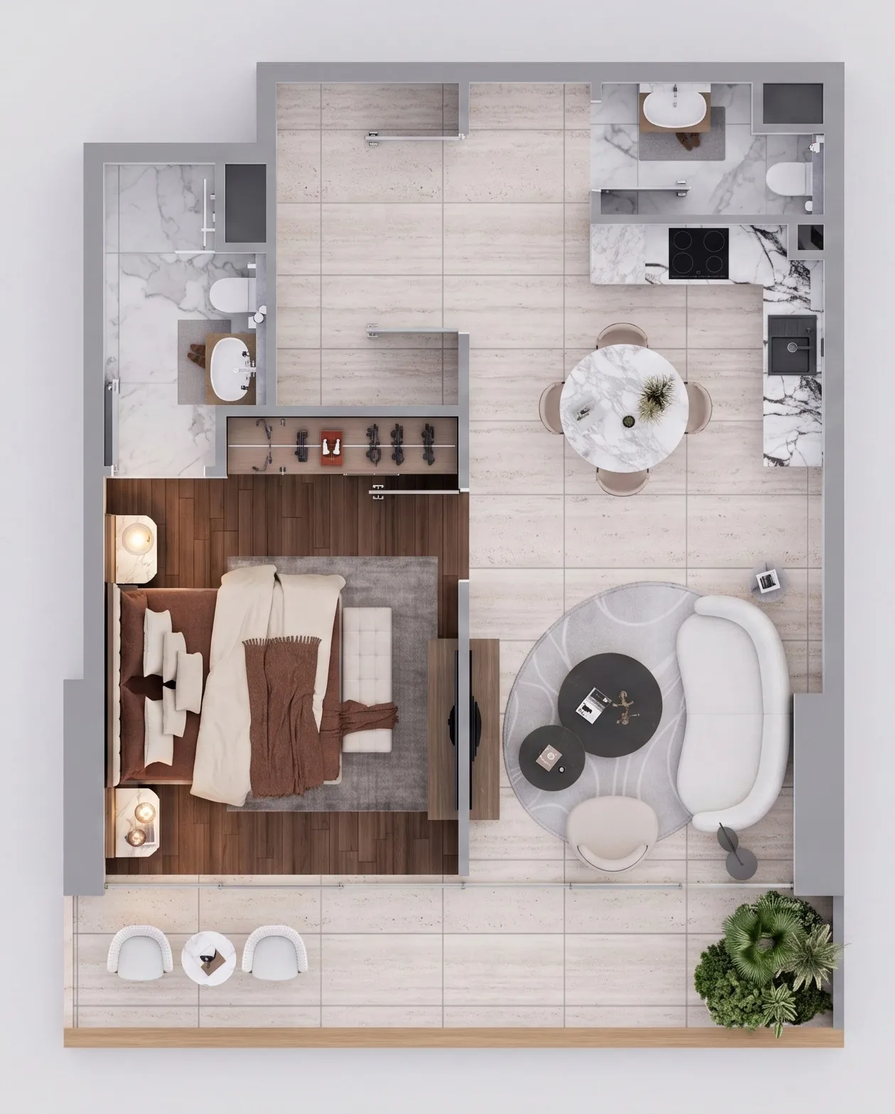 1 bed