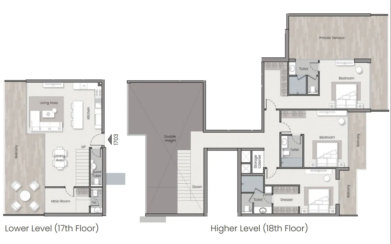 3 bedrooms floor plan
