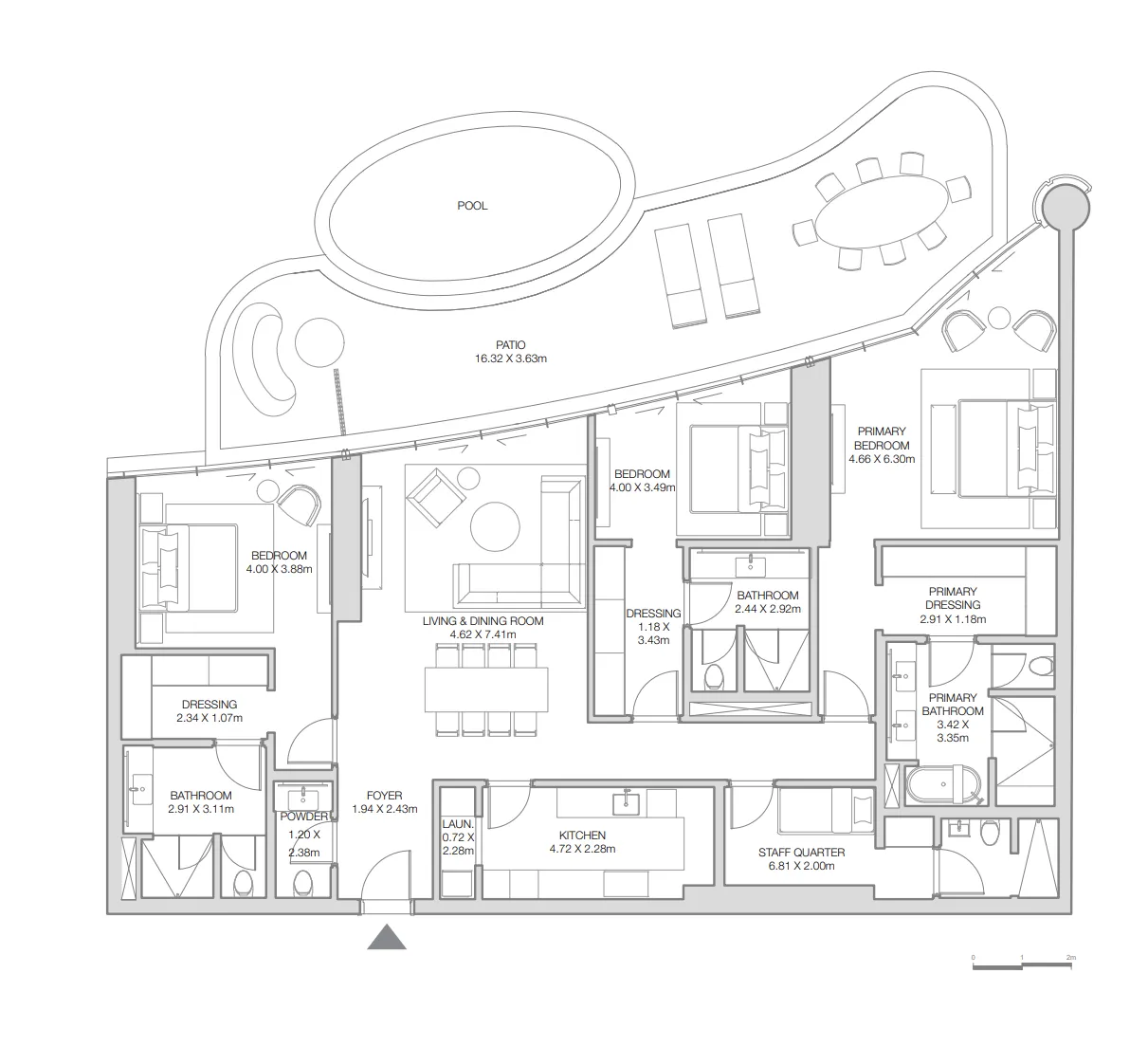 3 bedrooms floor plan