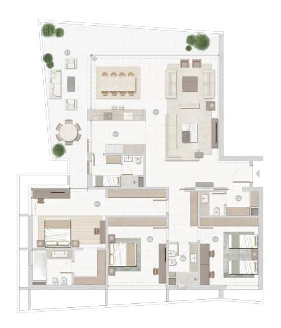 3 bedrooms floor plan