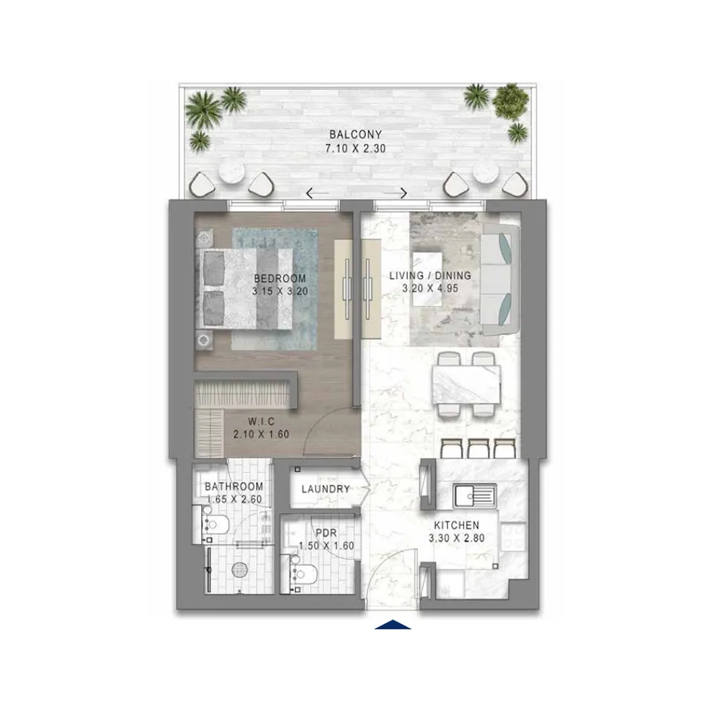 1 bed