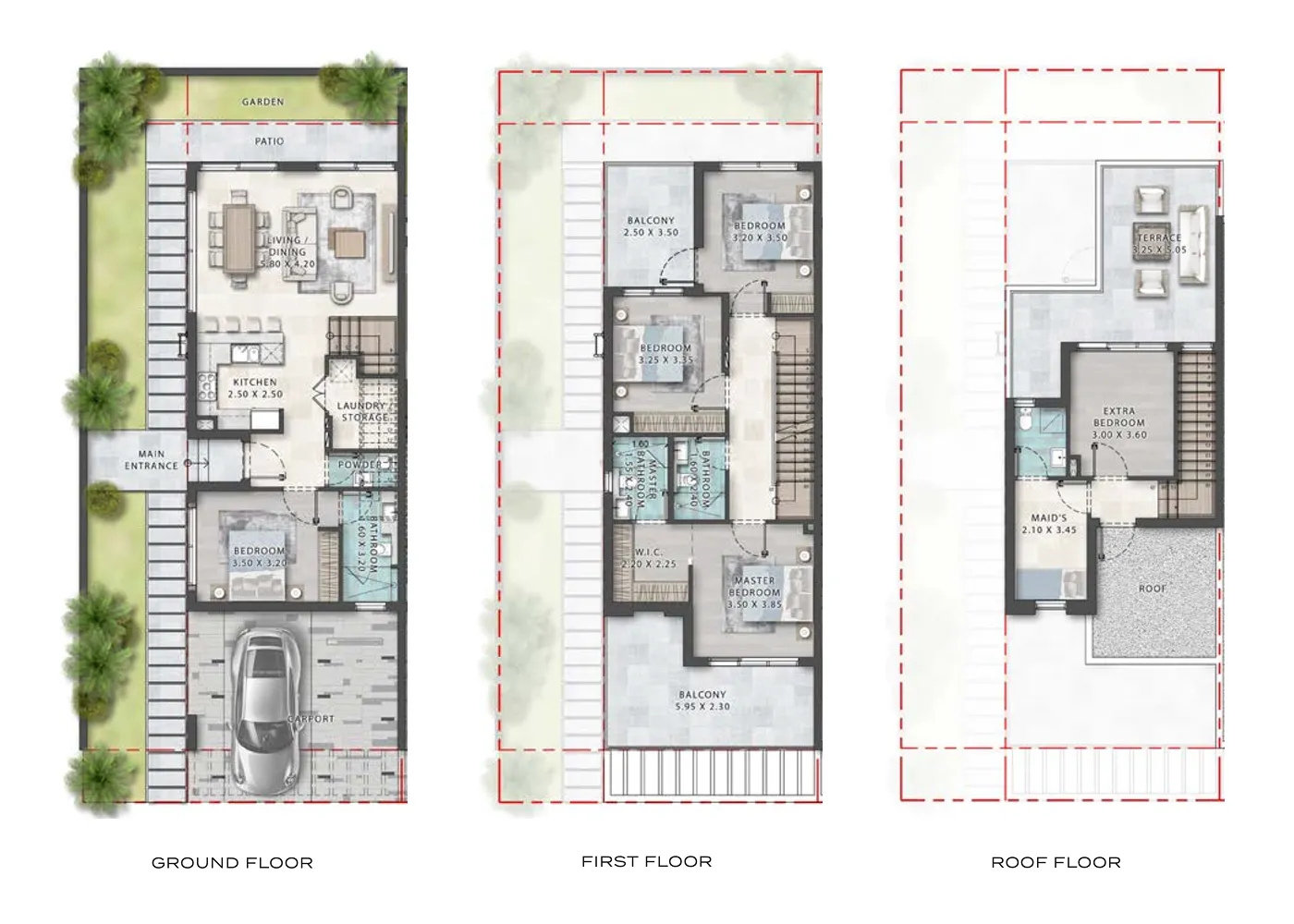 5 bedrooms floor plan