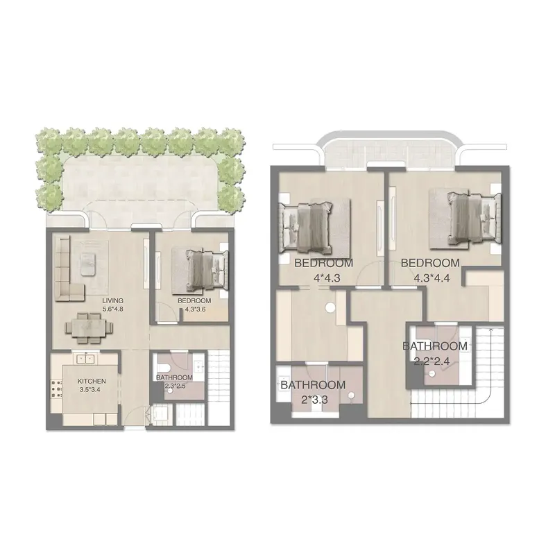 3 bedrooms floor plan