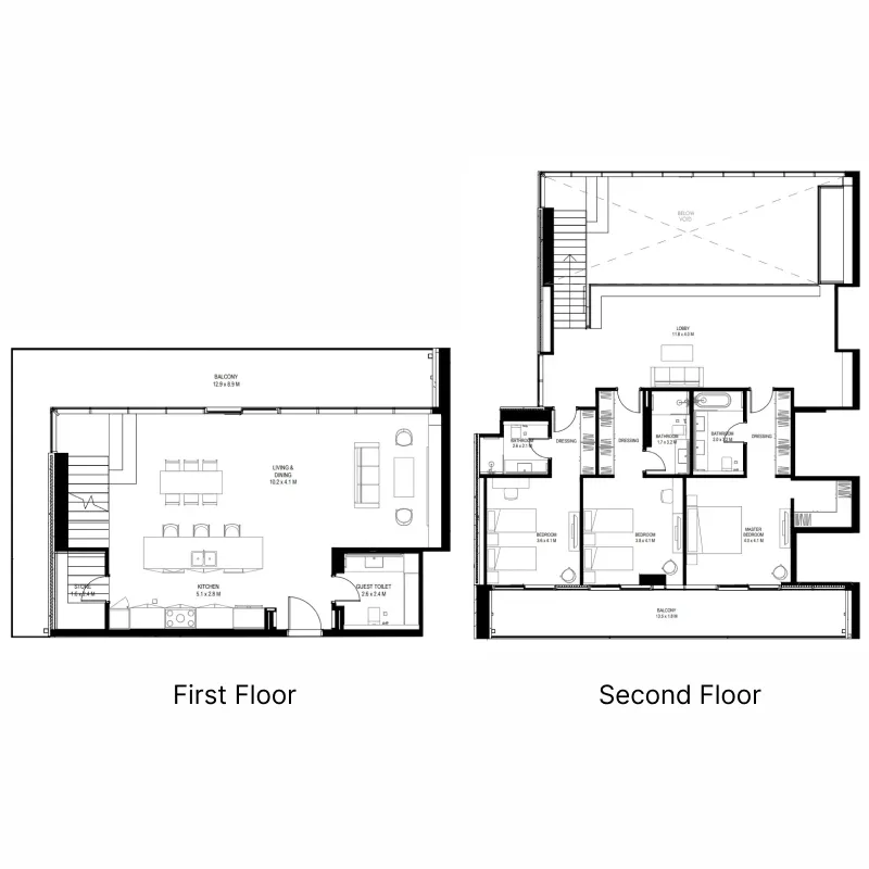 3 bedrooms floor plan
