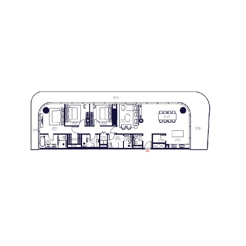 Arada Inaura Hotels & Residences Downtown 3BR floor plan