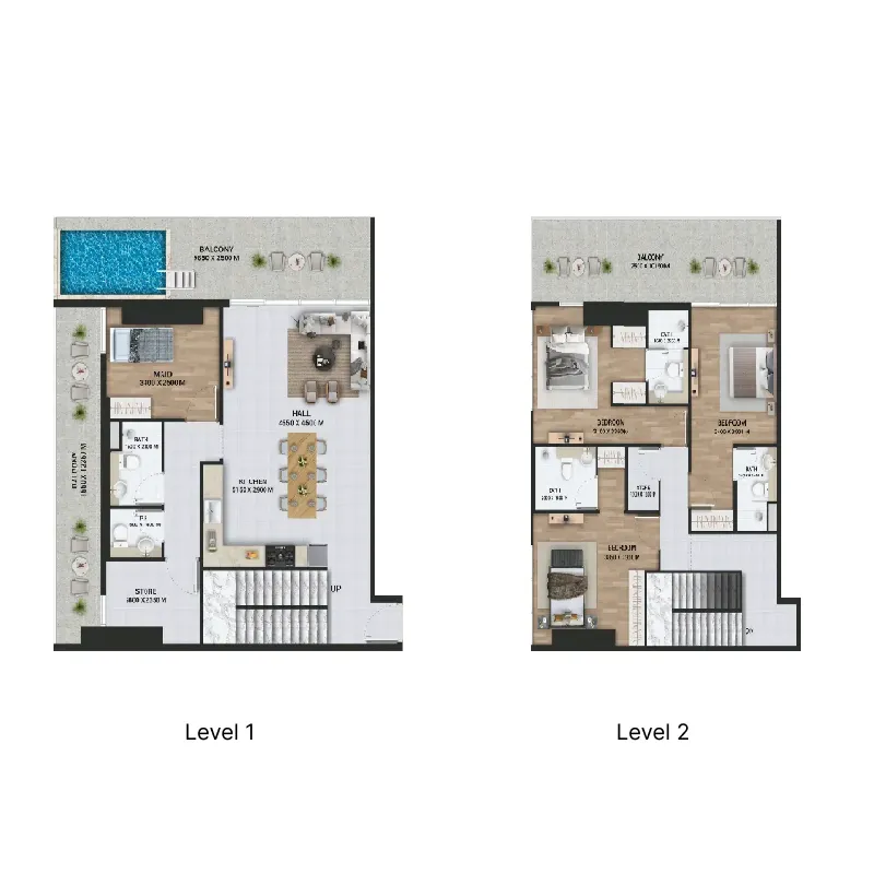 3 bedrooms floor plan