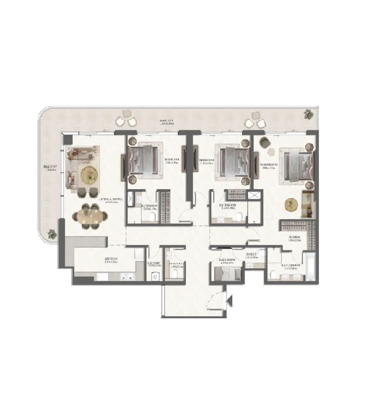 3 bedrooms floor plan