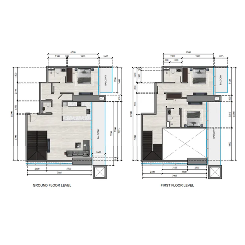 3 bedrooms floor plan
