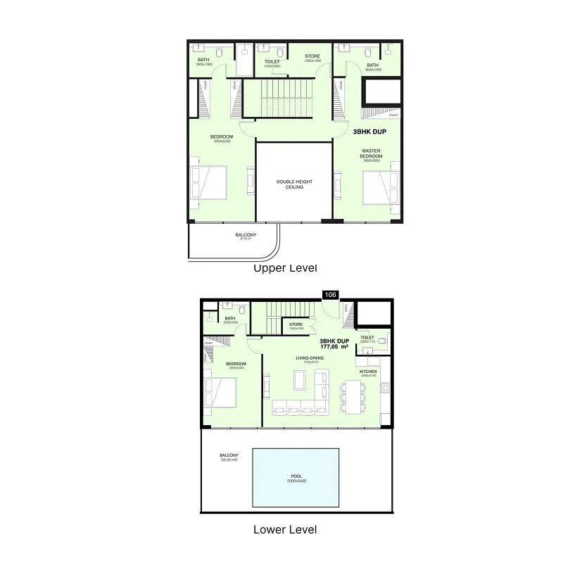 Mr. Eight Development Villa Del Gavi 3BR floor plan