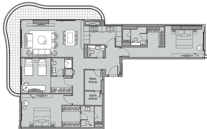 3 bedrooms floor plan