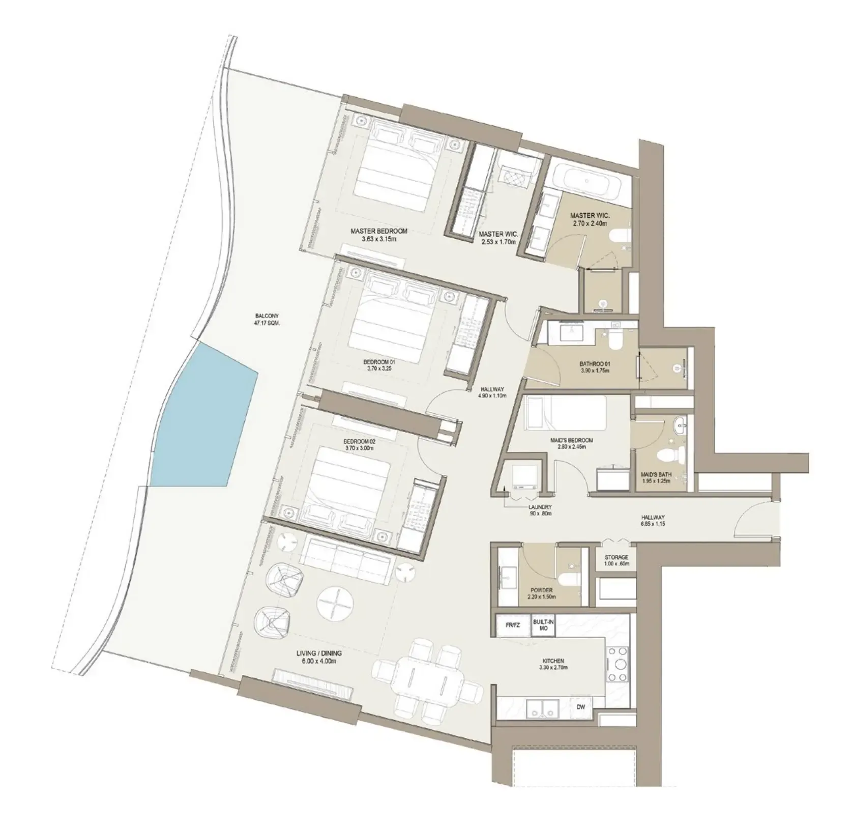 Wohnung 3 Schlafzimmer 178 m² Dubai, Vereinigte Arabische Emirate