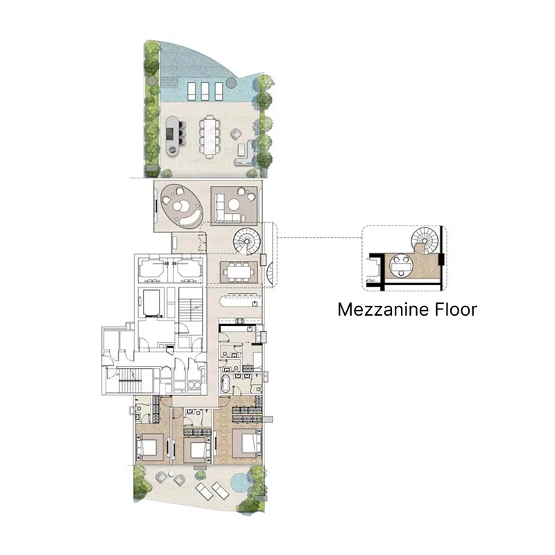 3 bedrooms floor plan