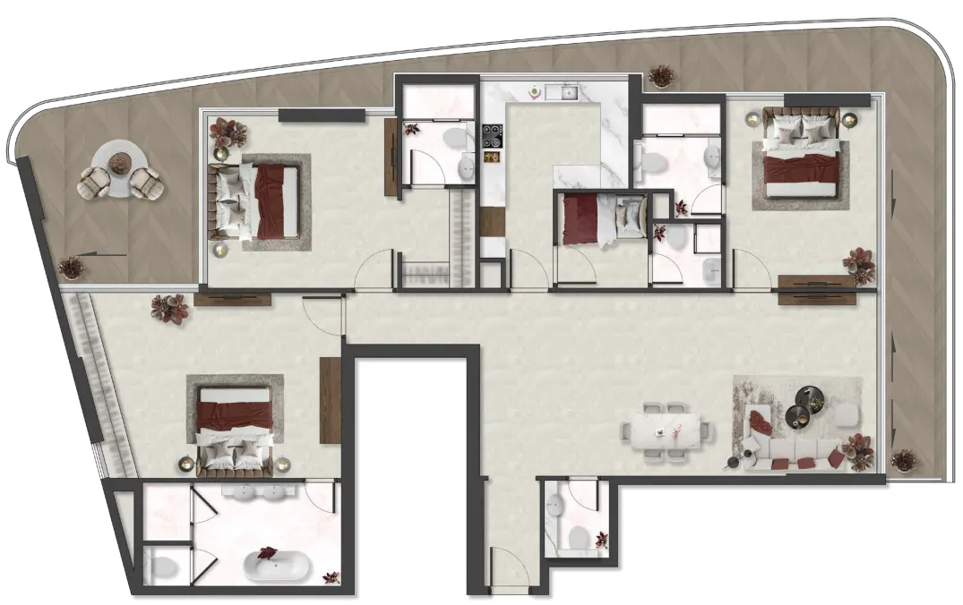 3 bedrooms floor plan