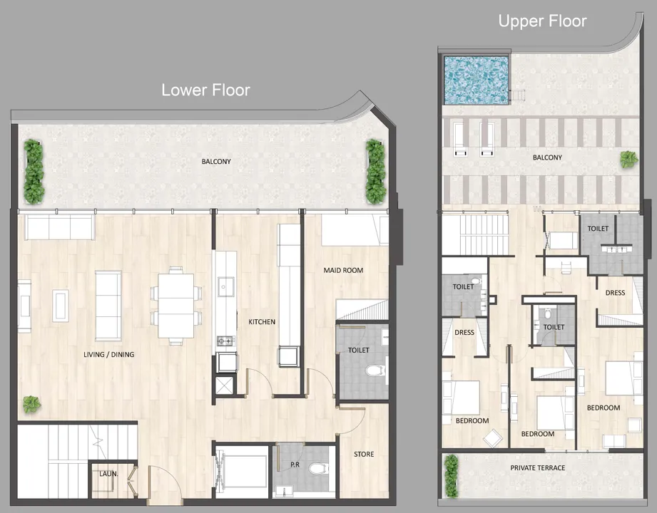 3 bedrooms floor plan