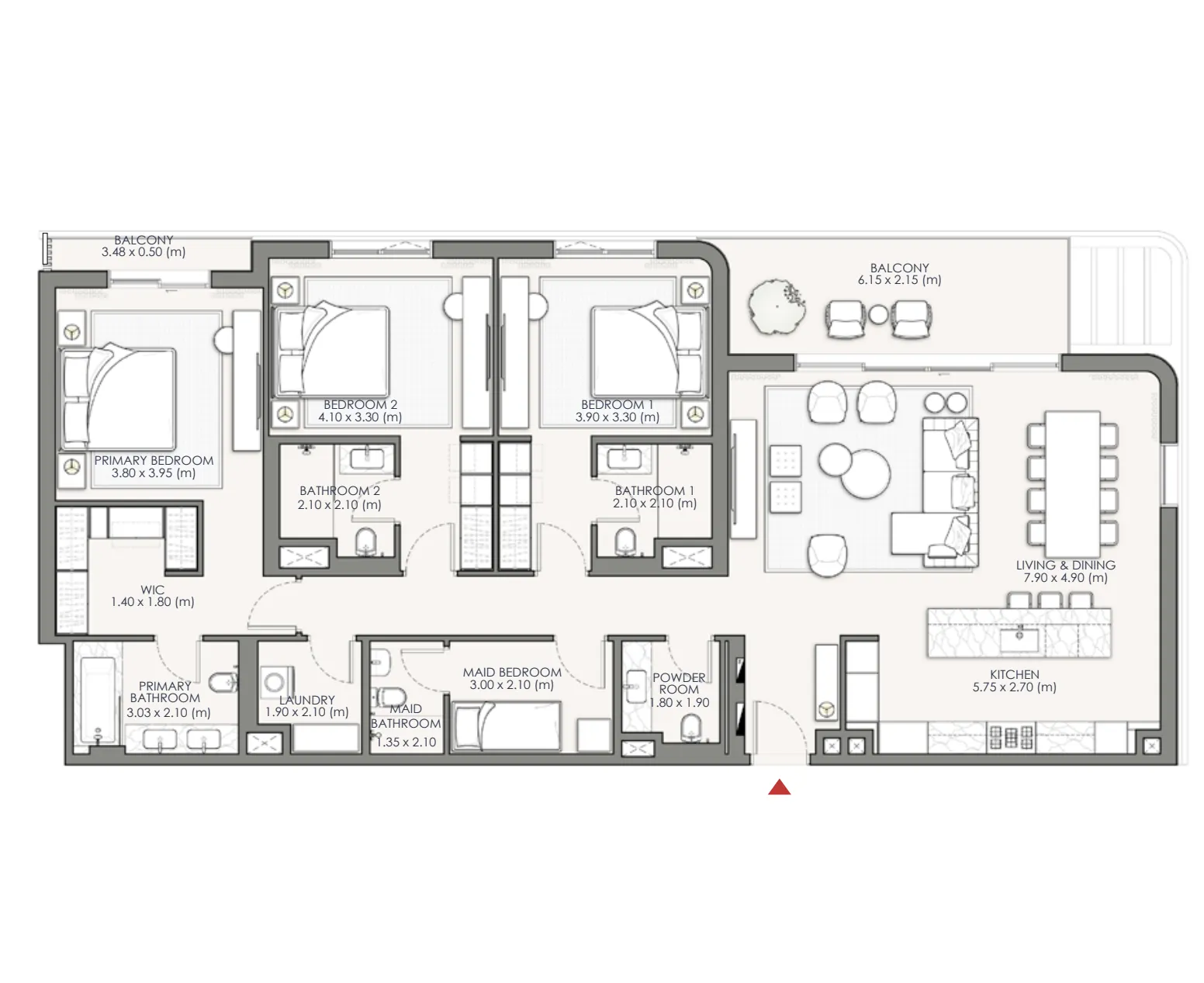 3 bedrooms floor plan