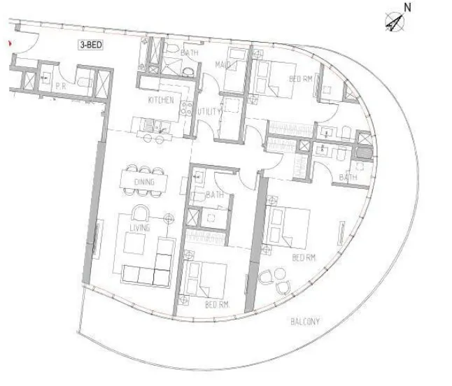 3 bedrooms floor plan