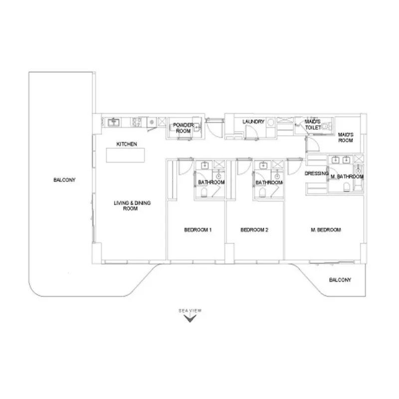 3 bedrooms floor plan