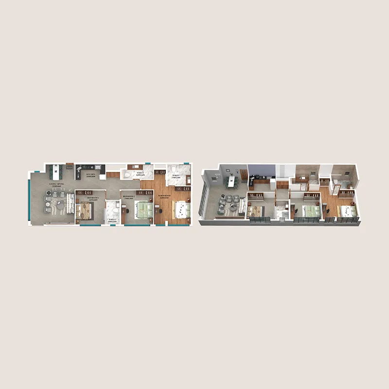Indyabo Hights — 3 Bedrooms floor plan