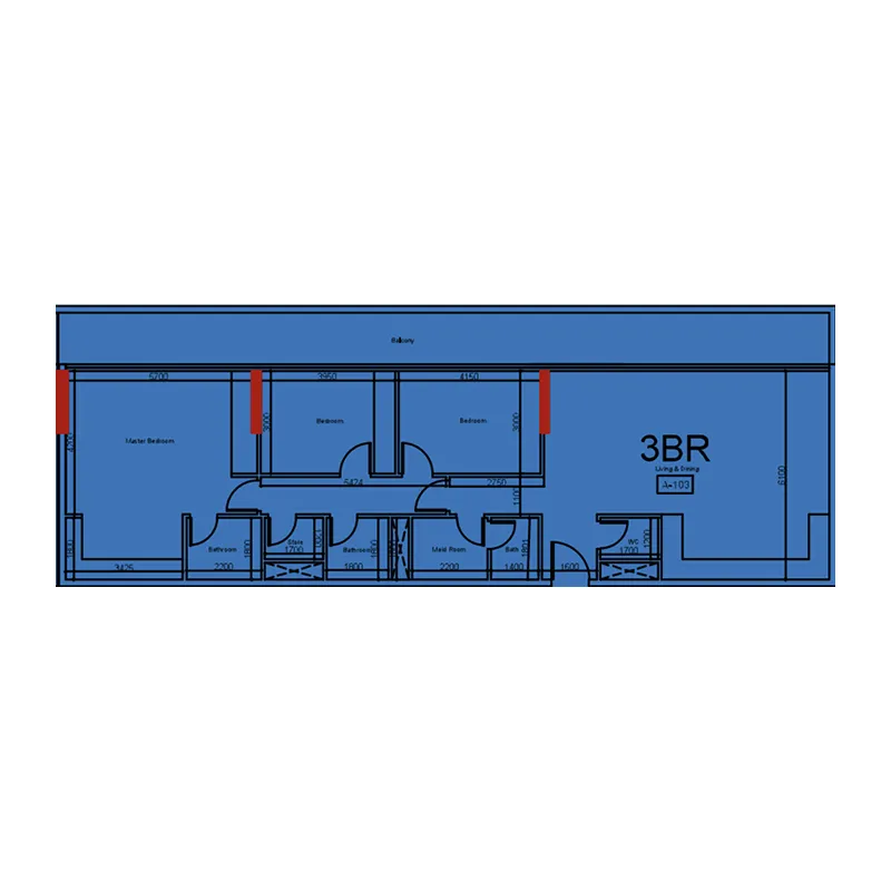 3 bedrooms floor plan