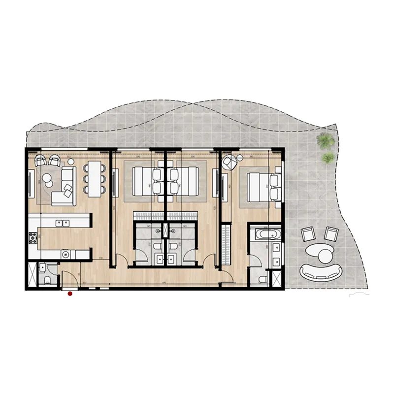 3 bedrooms floor plan