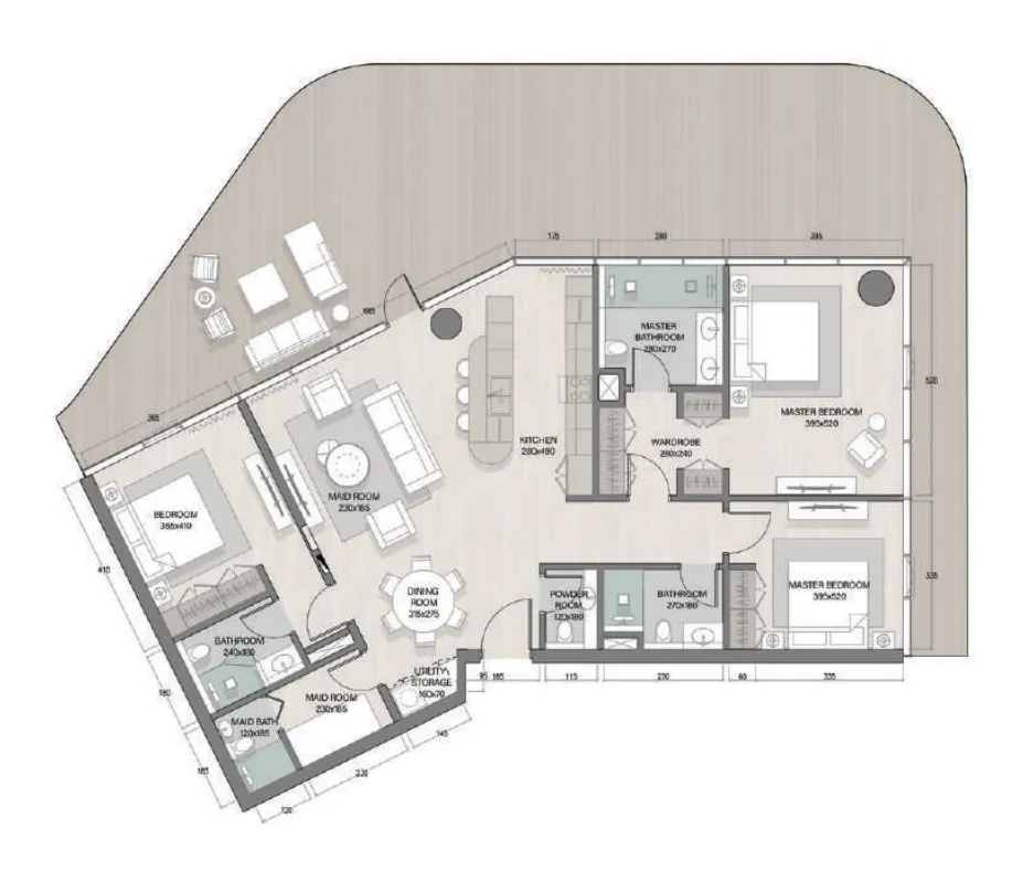 3 bedrooms floor plan
