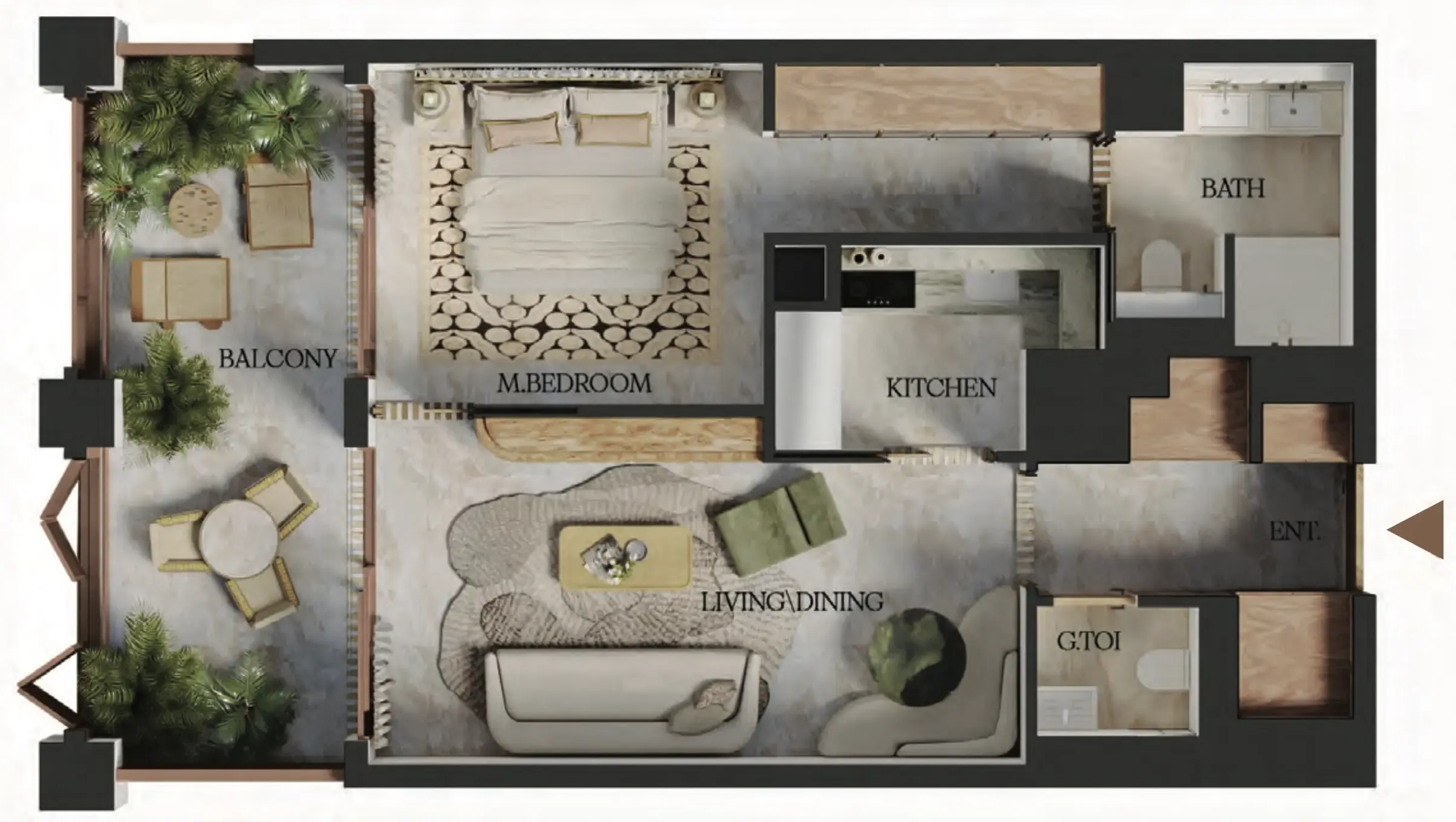 1 bed