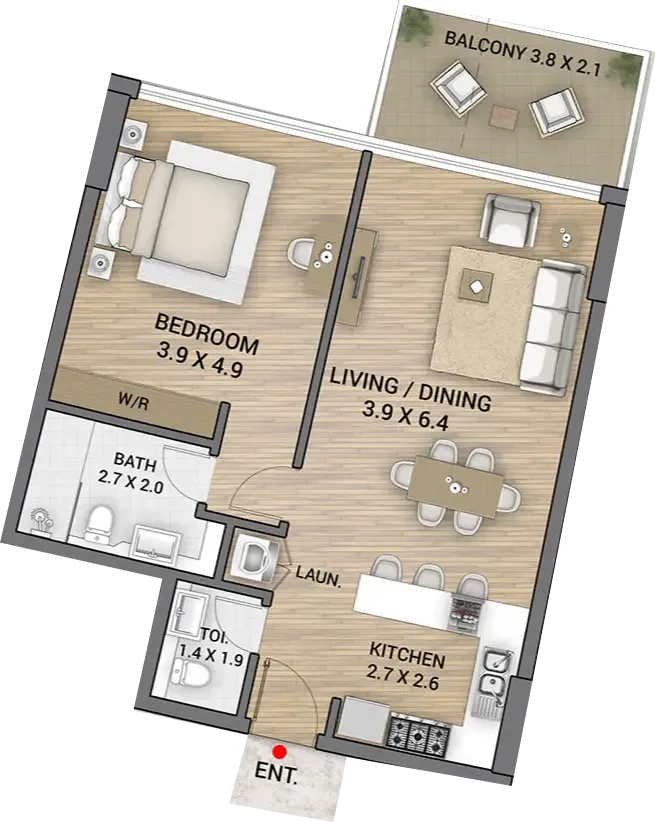 1 bed