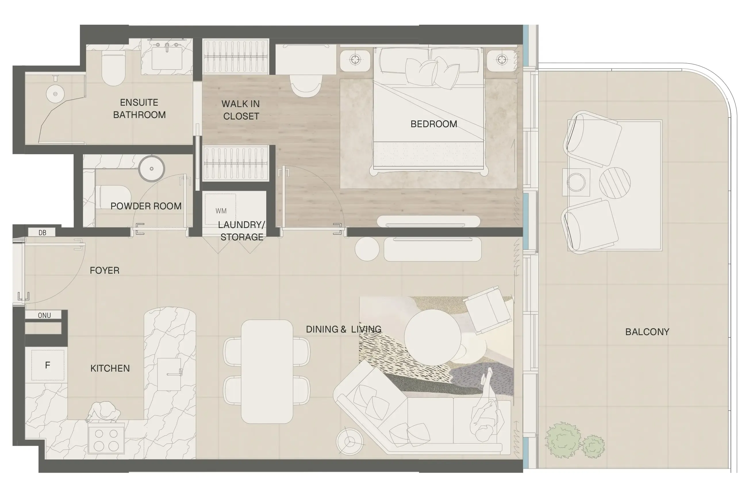 1 bed