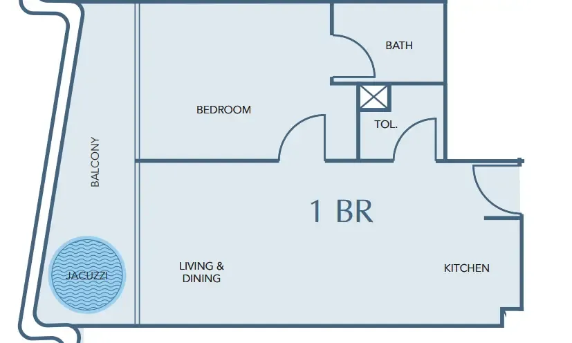 1 bedroom floor plan
