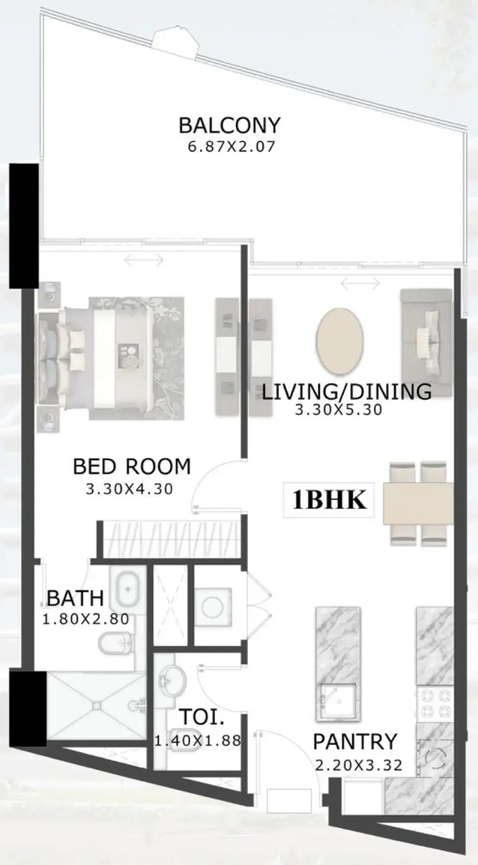 1 bed