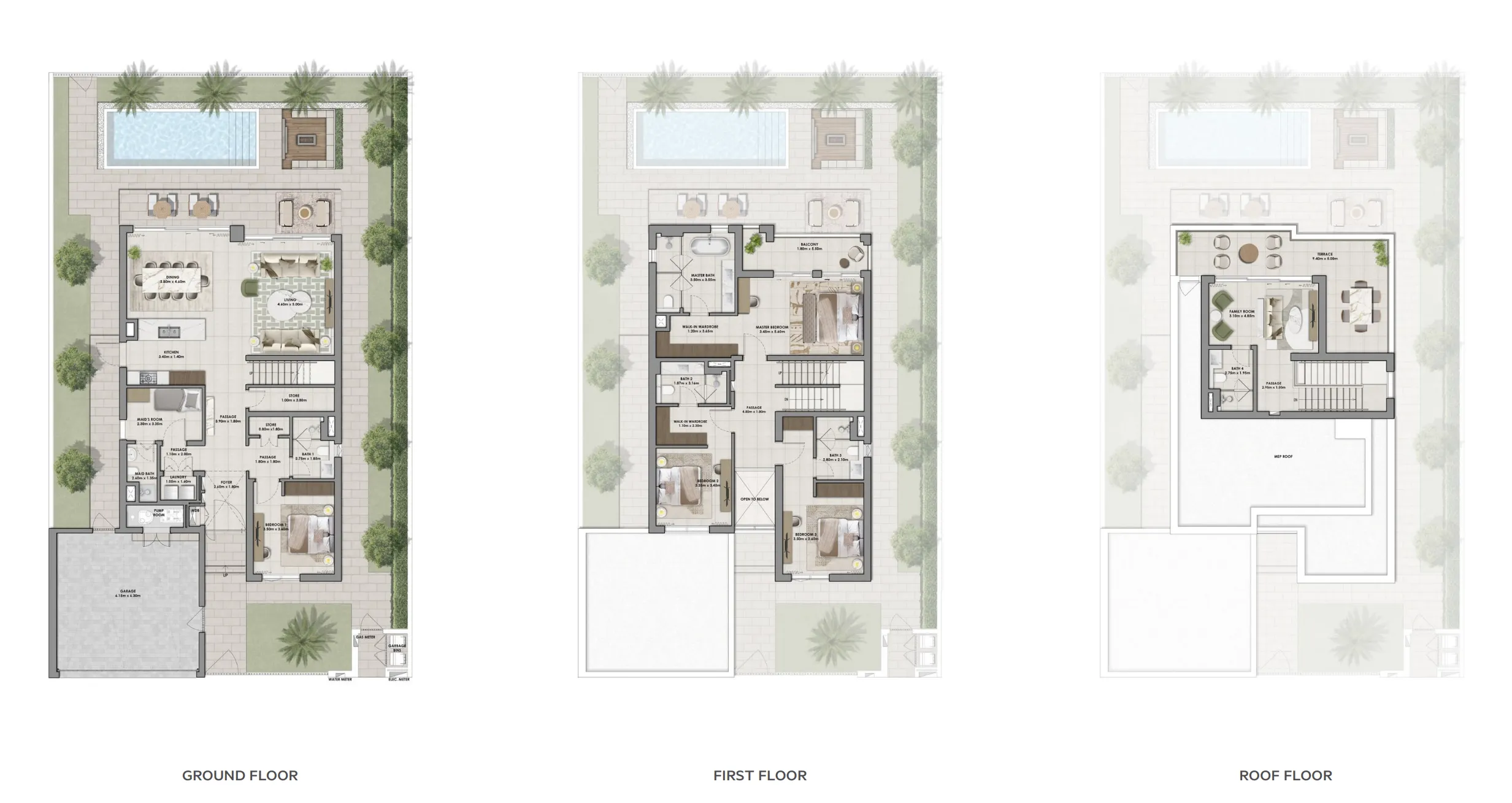 4-bedroom villa floor plan