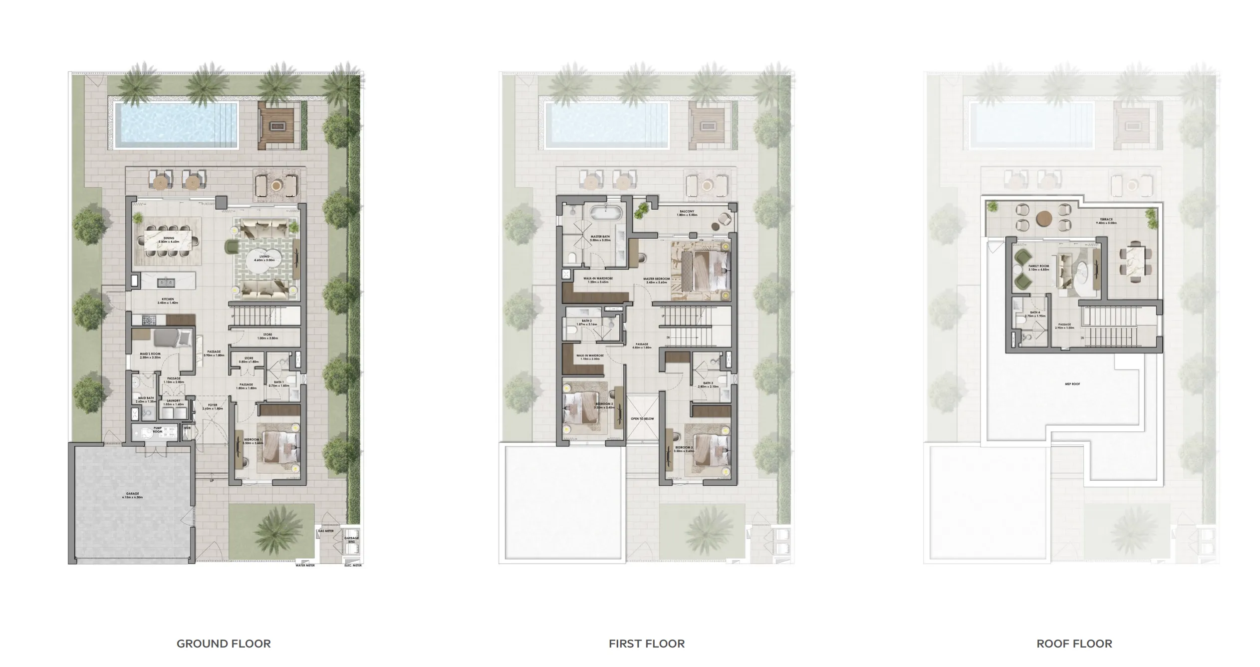 4-bedroom villa floor plan