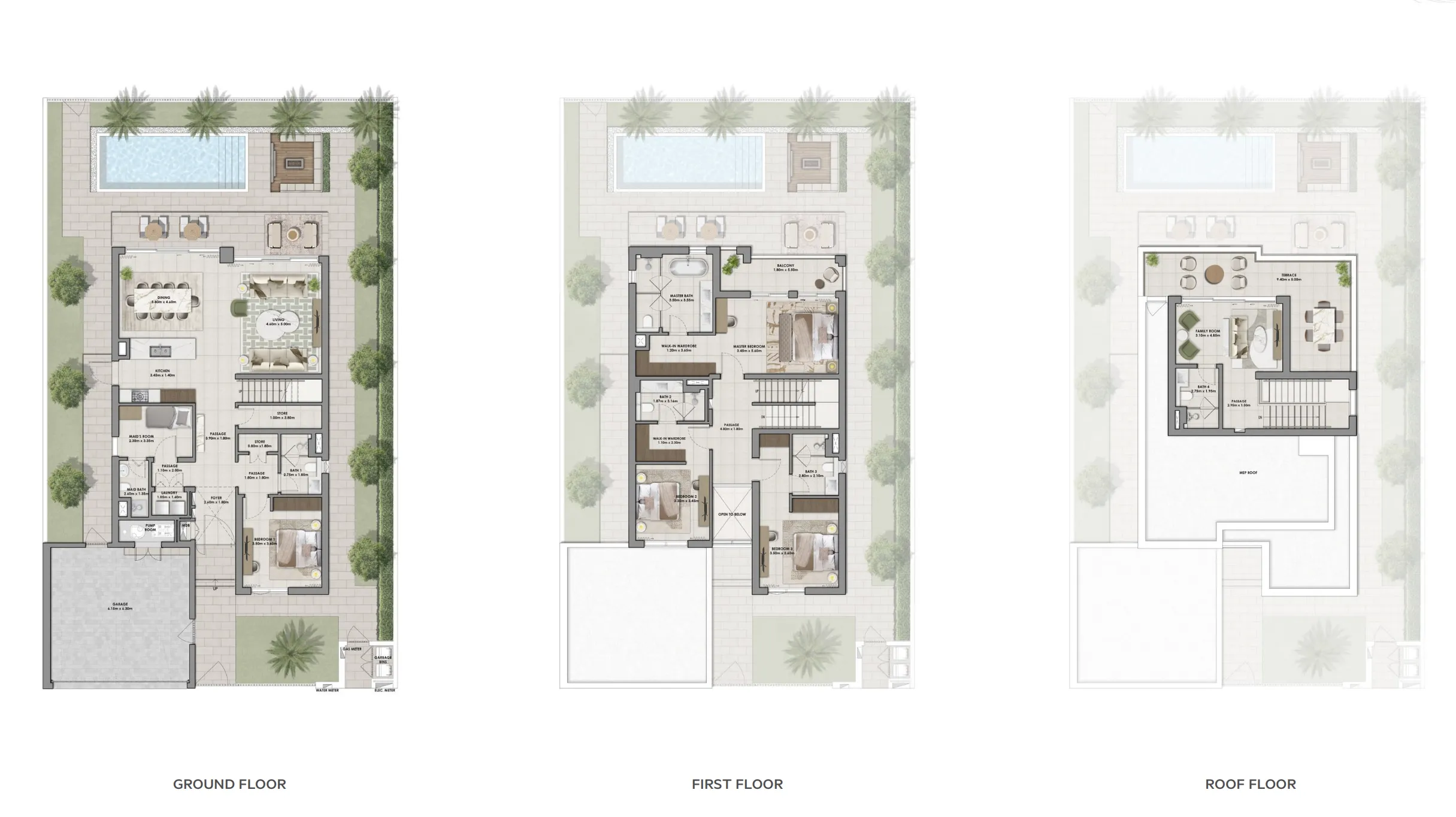 4-bedroom villa floor plan