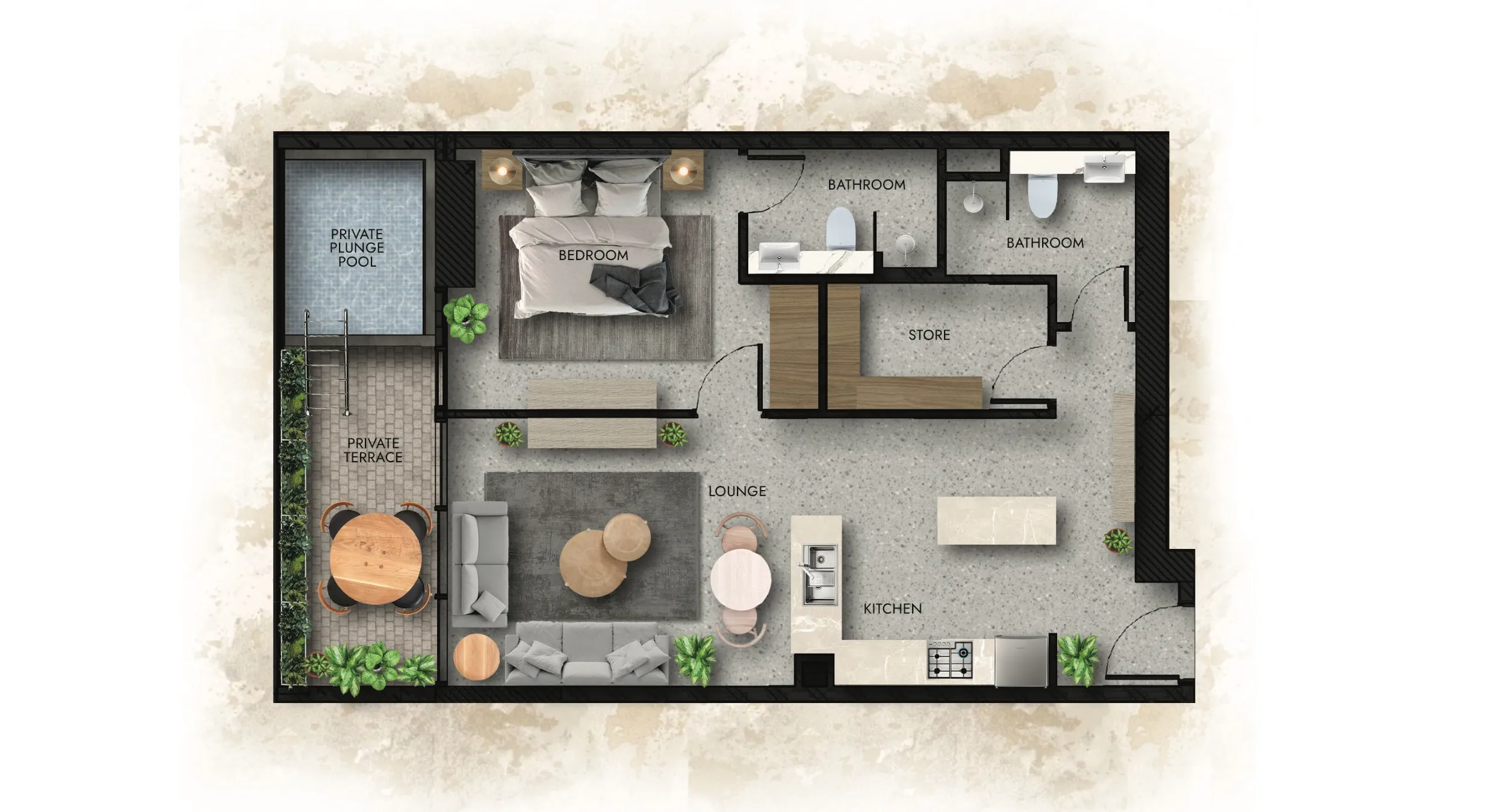 Lucky Aeon Lucky Oasis Residence 1BR floor plan