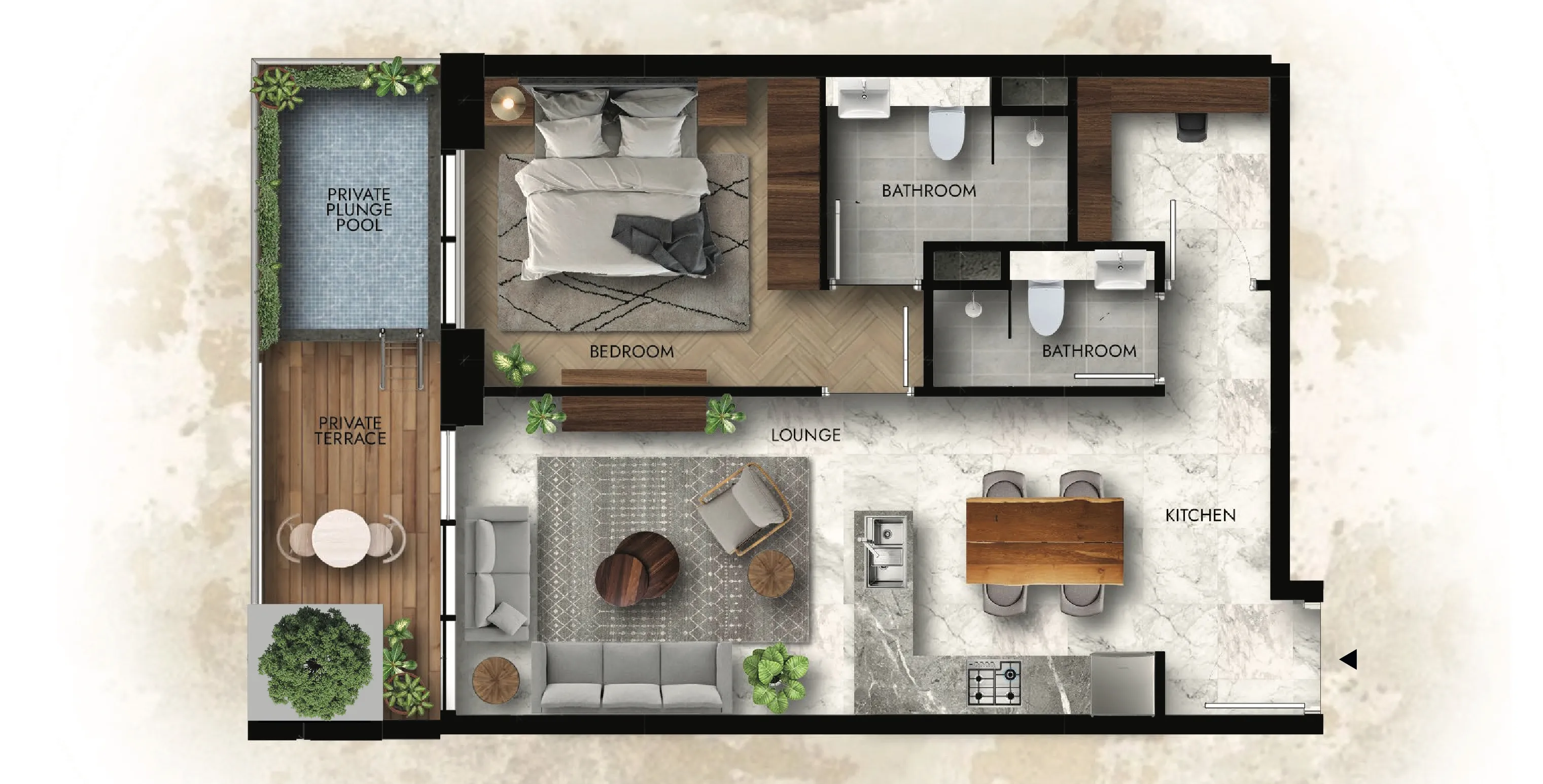 1 bedroom floor plan