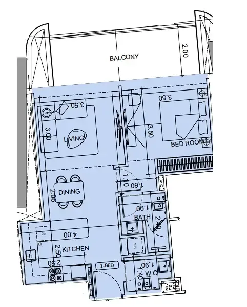 1 bed