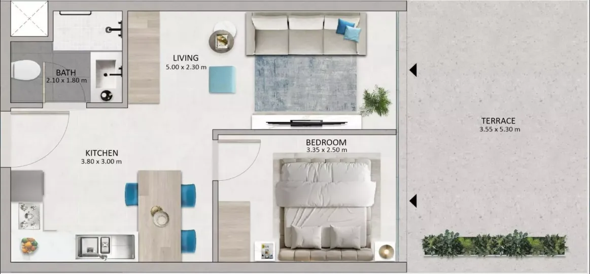 1 bed