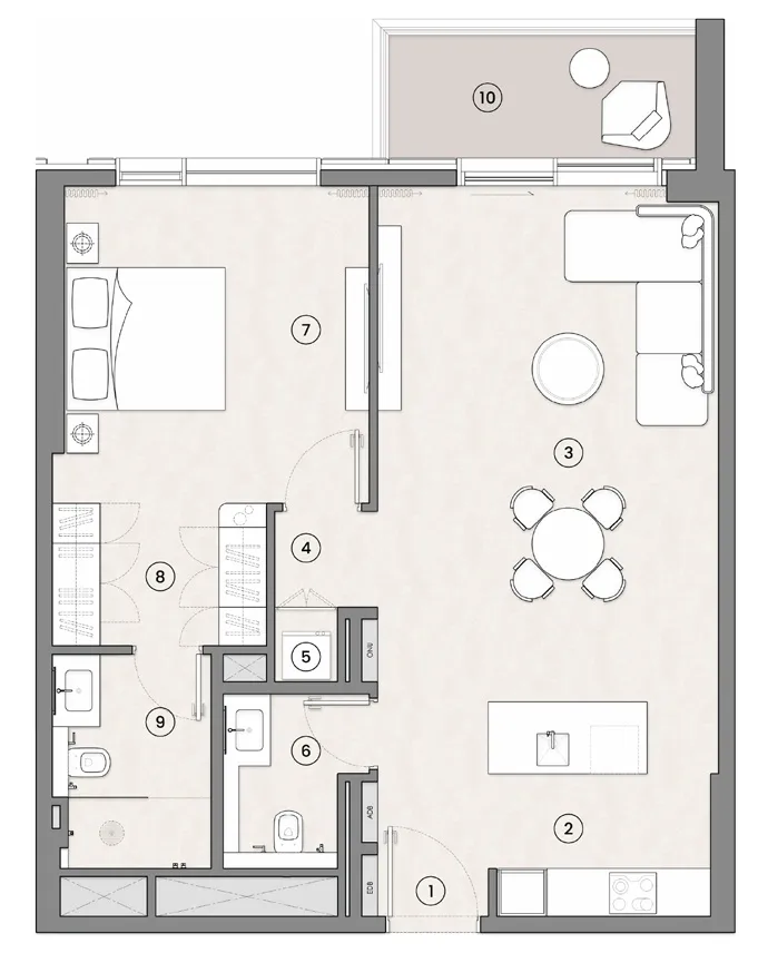 1 bedroom floor plan